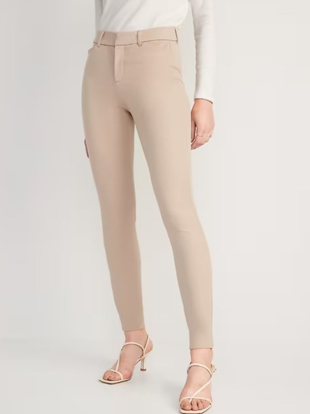 Old Navy High-Rise Pixie Skinny Secret-Smooth Pants Khaki Tan Size 12